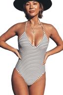 beachsissi women stripe print swimwear logo