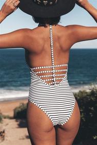 img 1 attached to Beachsissi Women Stripe Print Swimwear