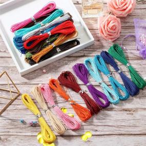 img 2 attached to 🌈 Colorful and Versatile: 30 Colors 1mm Waxed Cord Beading Thread for DIY Macrame Necklace Bracelet Jewelry Making - 10m Each Color!