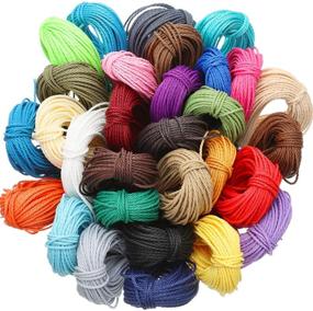 img 4 attached to 🌈 Colorful and Versatile: 30 Colors 1mm Waxed Cord Beading Thread for DIY Macrame Necklace Bracelet Jewelry Making - 10m Each Color!