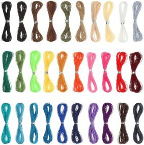 img 3 attached to 🌈 Colorful and Versatile: 30 Colors 1mm Waxed Cord Beading Thread for DIY Macrame Necklace Bracelet Jewelry Making - 10m Each Color!