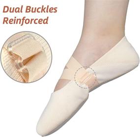 img 2 attached to 🩰 Girls/Women's Ballet Shoes - Leather Full Sole with Arch Support and Breathable Material, Men's Yoga Socks, Jazz Shoes, Ballerina Shoes, Women's Dance Shoes for Beginners, Barre Slipper Socks