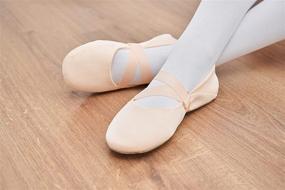 img 3 attached to 🩰 Girls/Women's Ballet Shoes - Leather Full Sole with Arch Support and Breathable Material, Men's Yoga Socks, Jazz Shoes, Ballerina Shoes, Women's Dance Shoes for Beginners, Barre Slipper Socks