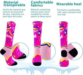 img 2 attached to Premium AII Knee High Merino Wool Ski Socks - Perfect for Boys, Girls, and Kids! Stay Warm and Cozy During Outdoor Winter Activities - Pack of 3 Pairs