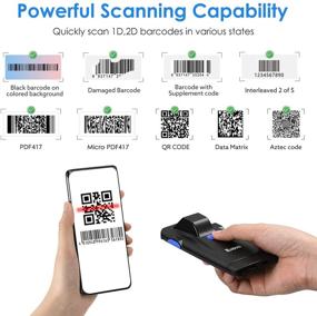 img 1 attached to 📱 Eyoyo 2D Bluetooth Barcode Scanner: Portable Phone Back Clip-On Scanner for Retail Warehouse Inventory Management - Compatible with iPhone, Android, iOS