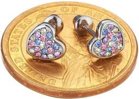 img 3 attached to 💖 Hypoallergenic Screw Back Heart Stud Earrings: Safe, Secure & Colorful for Kids, Baby, Toddler, & Sensitive Ears