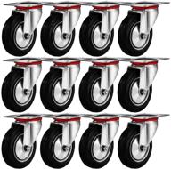 🔧 12 pack of heavy duty 3-inch swivel caster wheels with rubber base, top plate, and bearing - best online service logo