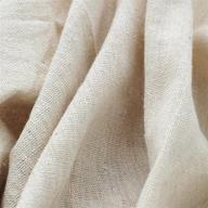 🧵 light beige linen needlework embroidery fabric: cross stitching plain solid color aida cloth, 62" x 1 yard in rose flavor logo