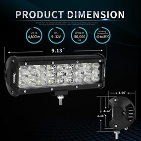 img 3 attached to 🔦 Enhance Your Outdoor Adventure with the oEdRo 9 Inch Tri-Row LED Light Bar - 108W Spot Flood Combo, Waterproof & Versatile for Off-Road Driving, Boats, Trucks, Jeeps, ATVs, and Motorcycles