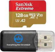 📷 sandisk extreme v30 a2 128gb microsd memory card - perfect for dji mavic mini drone flycam bundle with bonus card reader logo