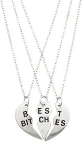 img 1 attached to Lux Accessories BFF Best Friends Forever Valentine Heart 3 PC Necklace Set