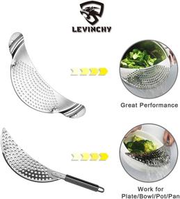 img 1 attached to 🍲 LEVINCHY 2-Piece Stainless Steel Pot Strainer Set - Efficient Easy-Draining Kitchen Strainers for Cooking, Pasta, Noodles, Fruits and Veggies