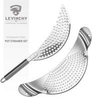 🍲 levinchy 2-piece stainless steel pot strainer set - efficient easy-draining kitchen strainers for cooking, pasta, noodles, fruits and veggies logo