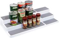 🌶️ ycoco expandable 3-tier spice rack with modern design - waterproof, non-skid shelf organizer for kitchen pantry cabinet or countertop use logo