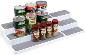 img 4 attached to 🌶️ YCOCO Expandable 3-Tier Spice Rack with Modern Design - Waterproof, Non-Skid Shelf Organizer for Kitchen Pantry Cabinet or Countertop Use