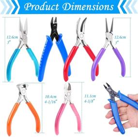 img 2 attached to 🔧 Jewelry Making Tools Kit - Acejoz 6pcs Jewelry Pliers Set with Needle Nose Pliers, Round Nose Pliers, Wire Cutters, Crimping Pliers, Bent Nose Pliers, and End Nippers for Beading Craft