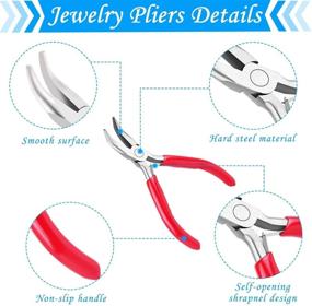 img 1 attached to 🔧 Jewelry Making Tools Kit - Acejoz 6pcs Jewelry Pliers Set with Needle Nose Pliers, Round Nose Pliers, Wire Cutters, Crimping Pliers, Bent Nose Pliers, and End Nippers for Beading Craft