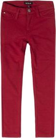 img 2 attached to KIDPIK Girls' Black 5-Pocket Knit Pants - Clothing and Capris