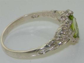 img 1 attached to 💍 Authentic Peridot Womens Band Ring in 925 Sterling Silver for a Genuine Look