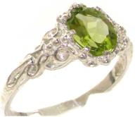 💍 authentic peridot womens band ring in 925 sterling silver for a genuine look logo