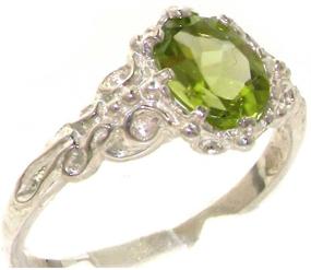 img 4 attached to 💍 Authentic Peridot Womens Band Ring in 925 Sterling Silver for a Genuine Look