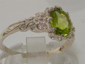 img 2 attached to 💍 Authentic Peridot Womens Band Ring in 925 Sterling Silver for a Genuine Look