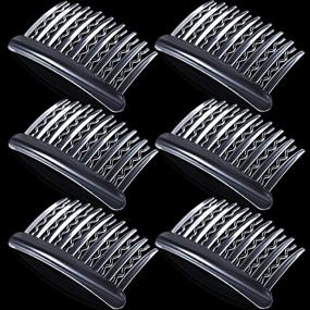 img 1 attached to 🦧 Gejoy 12-Piece Transparent Plastic Teeth Hair Combs: Ideal Tortoise Side Comb Hair Accessories for Fine Hair