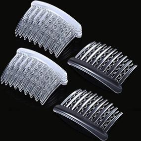 img 2 attached to 🦧 Gejoy 12-Piece Transparent Plastic Teeth Hair Combs: Ideal Tortoise Side Comb Hair Accessories for Fine Hair