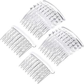 img 4 attached to 🦧 Gejoy 12-Piece Transparent Plastic Teeth Hair Combs: Ideal Tortoise Side Comb Hair Accessories for Fine Hair