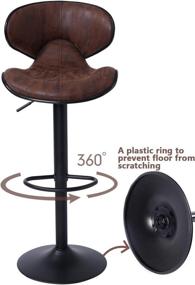 img 2 attached to 🪑 Adjustable Swivel Bar Stools Set of 2 by SUPERJARE - Retro Brown, Backrest, Pub Kitchen Counter Height