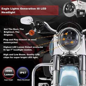 img 3 attached to 7-дюймовый круглый фара LED третьего поколения Eagle Lights для Harley Davidson - Plug and Play H4 - модернизация фар 2D1 (черная)