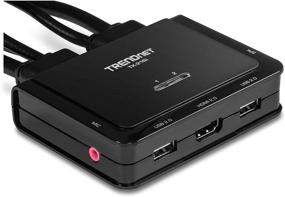 img 1 attached to 🖥️ TRENDnet 2-Port 4K HDMI KVM Switch with Audio, TK-216i: High-Quality 4K UHD (3840 x 2160@60Hz) HDMI Switch for 2 Computers, USB 2.0, HDMI 2.0 & 5.1 Audio Support, Monitor USB Sharing Switch