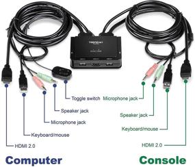 img 3 attached to 🖥️ TRENDnet 2-Port 4K HDMI KVM Switch with Audio, TK-216i: High-Quality 4K UHD (3840 x 2160@60Hz) HDMI Switch for 2 Computers, USB 2.0, HDMI 2.0 & 5.1 Audio Support, Monitor USB Sharing Switch