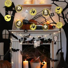 img 2 attached to 🎃 Halloween Hanging Decorations Lights: GoStock 2 Pack Holiday String Lights Set with 30 LED Ghost Skull lights - Battery Operated Indoor Decorations for Home Creative Party, Halloween, Haunted Houses, Bars