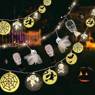 🎃 halloween hanging decorations lights: gostock 2 pack holiday string lights set with 30 led ghost skull lights - battery operated indoor decorations for home creative party, halloween, haunted houses, bars logo