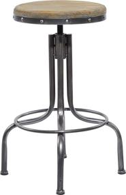 img 1 attached to 🪑 Deco 79 Benzara Wide Metal Wood Bar Stool: Enhance Comfort with 28-Inch Gray Stool - 17x17 Inches