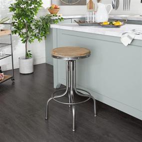 img 4 attached to 🪑 Deco 79 Benzara Wide Metal Wood Bar Stool: Enhance Comfort with 28-Inch Gray Stool - 17x17 Inches