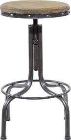 img 2 attached to 🪑 Deco 79 Benzara Wide Metal Wood Bar Stool: Enhance Comfort with 28-Inch Gray Stool - 17x17 Inches