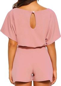 img 2 attached to 👗 Stylish Short Sleeve Belted Romper Jumpsuits for Women: Discover the Wide Leg Comfort of Happy Sailed Playsuits