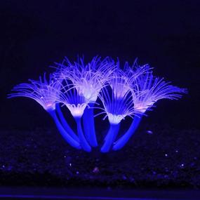 img 4 attached to Enhance Aquarium Ambience with 🐠 Bluecoco Soft Silica Gel Glow-in-the-Dark Coral Decorations