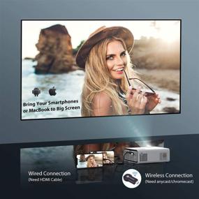 img 2 attached to 📽️ ЯБЕР V3 Мини-проектор с Bluetooth, 6000 люменов, полный HD 1080P: портативный домашний и наружный проектор для iOS/Android/TV Stick/PS4/PC/Bluetooth-колонок (белый)