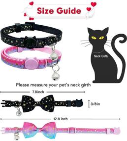 img 3 attached to Cat Collar with Bow Tie and Bell, 2 Pack – Starshine Breakaway Collar for Male and Female Kitties and Kittens