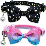 cat collar with bow tie and bell, 2 pack – starshine breakaway collar for male and female kitties and kittens logo