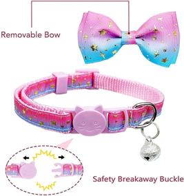 img 2 attached to Cat Collar with Bow Tie and Bell, 2 Pack – Starshine Breakaway Collar for Male and Female Kitties and Kittens