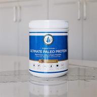 🍖 premium grass fed beef protein - ultimate paleo protein (chocolate, 15 servings) - non-gmo, gluten-free, dairy-free, keto-friendly, kosher, no artificial sweeteners or preservatives - paleo friendly logo