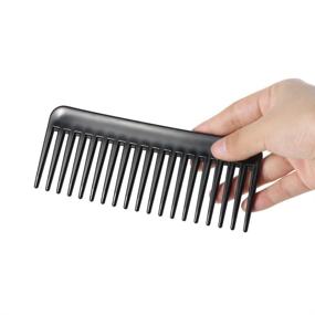 img 2 attached to 🔲 Anself Large Wide Tooth Comb: Detangling Hairbrush for Long, Wet or Curly Hair - Heat-resistant, Anti-static and Scalp Massage Styling Comb (Black)