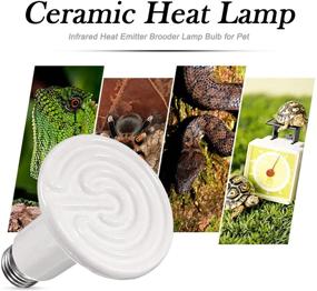 img 1 attached to 🔥 OMAYKEY 75W 2 Pack Ceramic Heat Emitter Bulb for Reptiles – Infrared Heater Lamp for Pet Brooder, Coop, Chicken, Lizard, Bearded Dragon, Turtle, Snake, Aquarium – ETL Listed, No Harm, No Light
