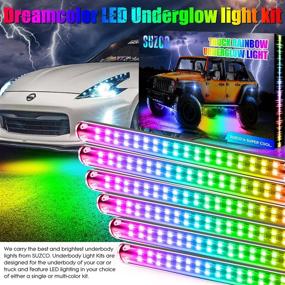 img 2 attached to Suzco Dream Color Chasing LED Underglow Strip Lights: 6PCS Rainbow Lighting Kit with APP Control, 216LEDs, Waterproof 12V for Cars Truck ATV UTV Offroad