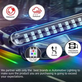 img 1 attached to Suzco Dream Color Chasing LED Underglow Strip Lights: 6PCS Rainbow Lighting Kit with APP Control, 216LEDs, Waterproof 12V for Cars Truck ATV UTV Offroad