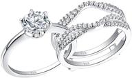 💍 wuziwen women's sterling silver solitaire round cz engagement ring set - size 4-13 logo